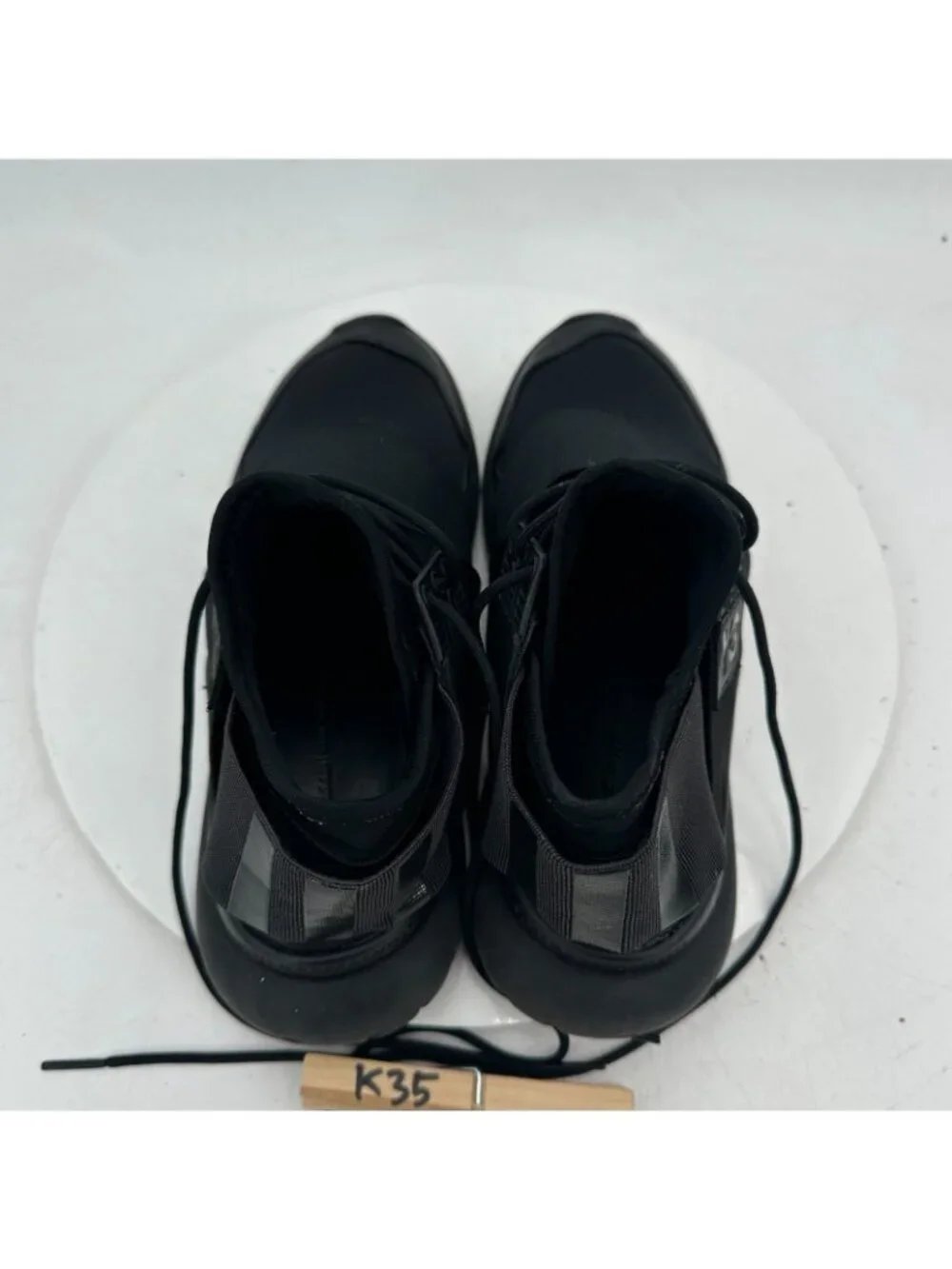 Adidas Y-3 Yohji Yamamoto Qasa Elle High Women Size 6 Core Black Lace Up Shoes